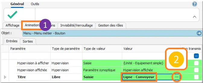 Changement du libellé du bouton